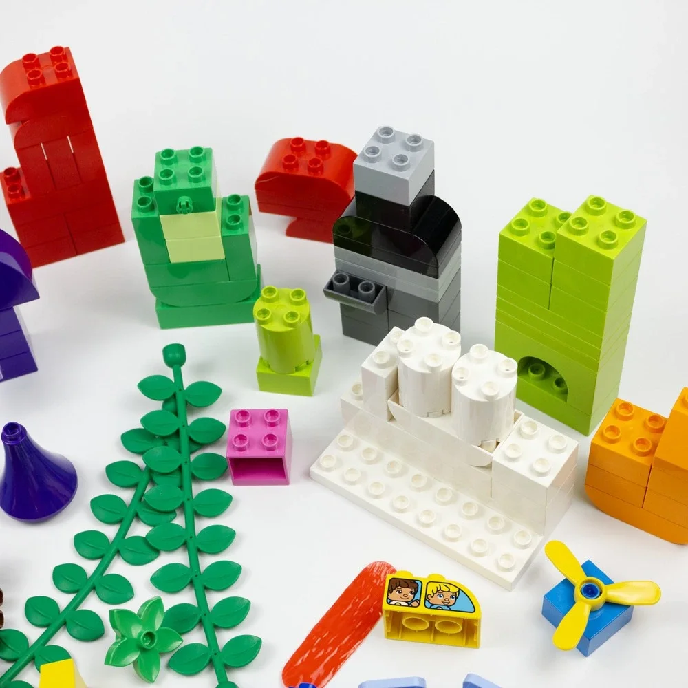 Lego Duplo Bulk Lot of 130+ pcs. Red Orange Yellow Green Blue Purple Pink + READ